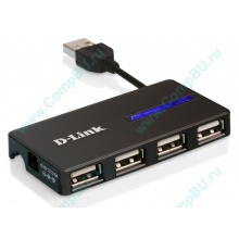 Карманный USB 2.0 концентратор D-Link DUB-104 в Краснодаре, USB хаб DLink DUB104 (Краснодар)